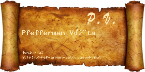 Pfefferman Véta névjegykártya